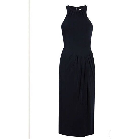 Cinq A Sept Womens Lezlie Crew Neck Sleeveless Midi Sheath Dress Navy Size 4 - Picture 2 of 5